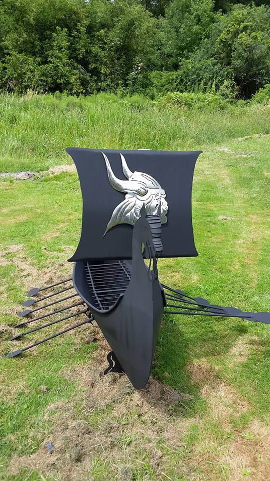 custom steel metal viking ship firepit by ImagineMetalArt