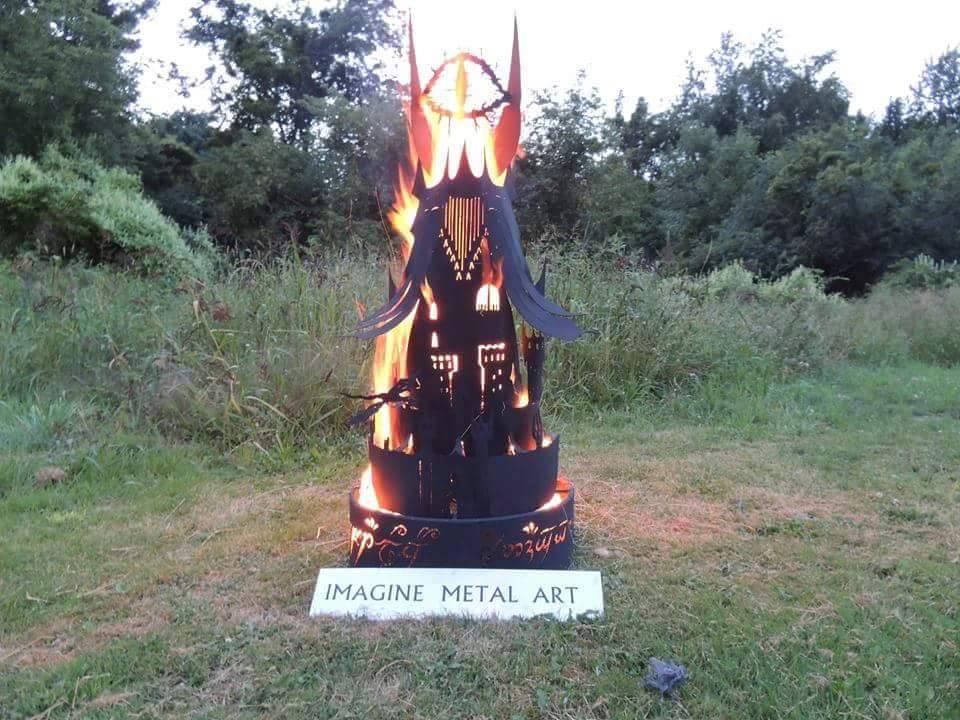 custom lord of the rings tower eye of sauron firepit by ImagineMetalArt