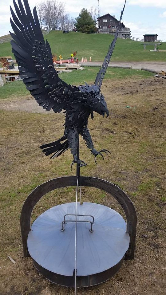 custom steel eagle firepit by ImagineMetalArt